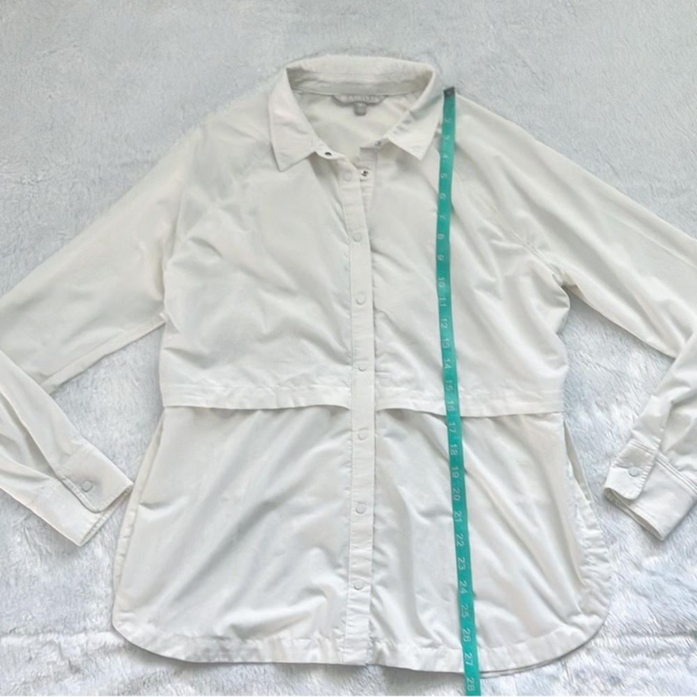 Athleta Snap Button Down Winter White Northstar T… - image 4